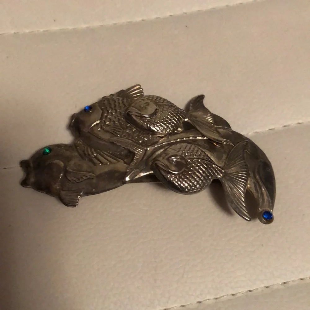 Silver Fish hair clip